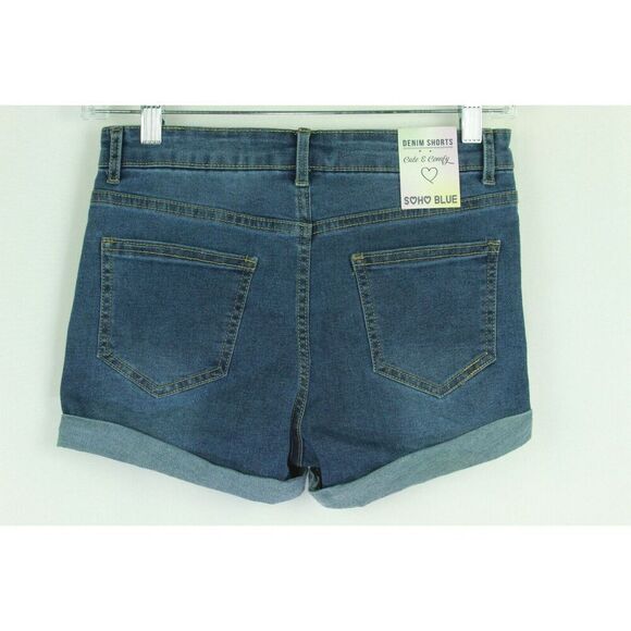 Soho Denim Shorts Girls 12 Blue Crochet Lace Distressed New - Picture 3 of 6